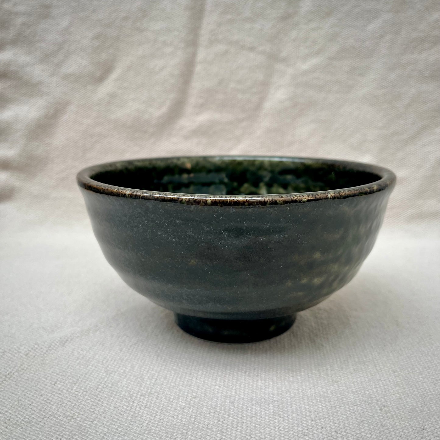 Donburi-skål grön-brun "Rokube"