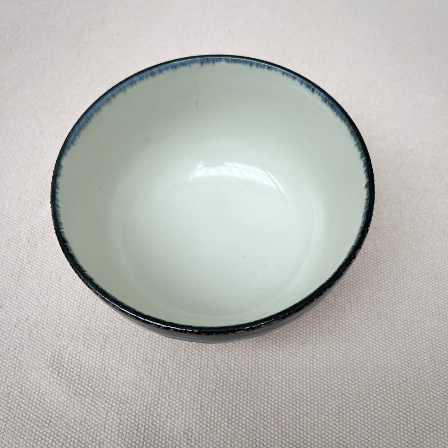 Donburi-skål vit-blå "Rokube"