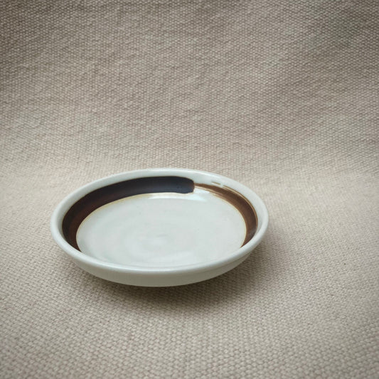 Sojaskål vit-brun "Rush Rokubei"